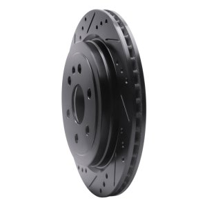 Cadillac SRX Brake Rotor (1) - Rear Left - R1 Concepts - Drilled & Slotted - Black - `10-`16